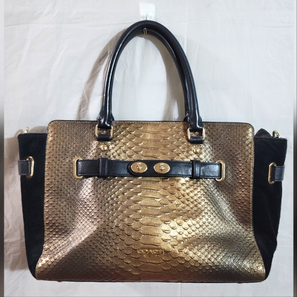 Authentic Coach | Rare Python Snakeskin Blake Sat… - image 1